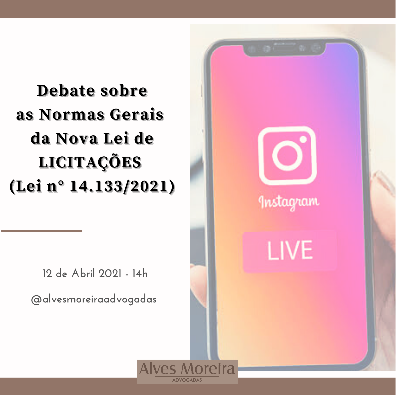 LIVE PARA DEBATE DA NOVA LEI DE LICITAÃ‡Ã•ES